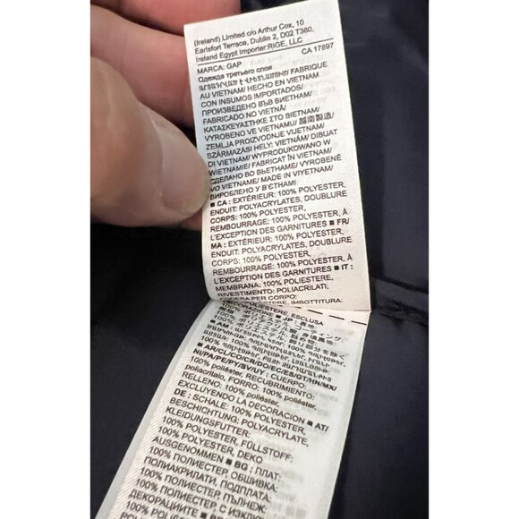 Gap Kids Youth Girl Navy Metallic Polka-Dot Lightweight Puffer Vest   XL 12  NWT - Picture 9 of 11